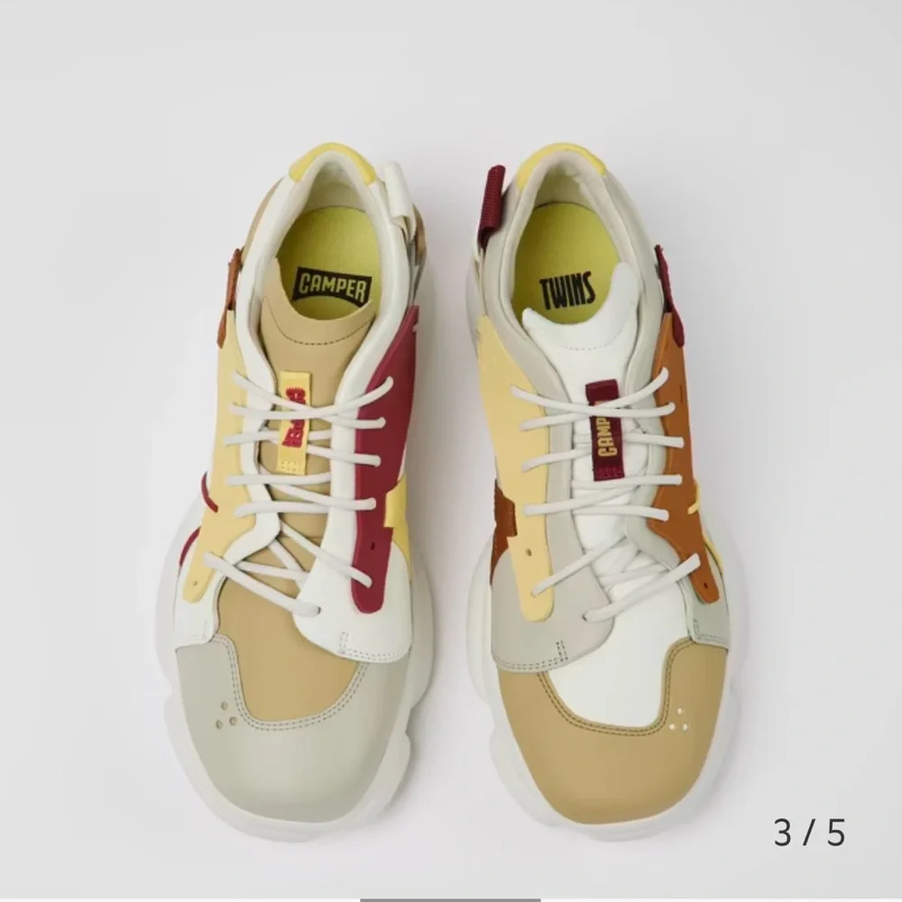 Camper Men's Sneakers in White, Tan, and Yellow